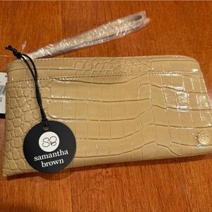 Samantha Brown Crocodile Embossed Clutch/travel wallet